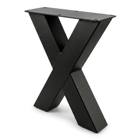 X bankpoten zwart - per SET (2 stuks) - metaal - 8x8 cm - breedte: 36 cm - hoogte: 43 cm - stalen X poten bankje met zwarte coating - RAL 9005