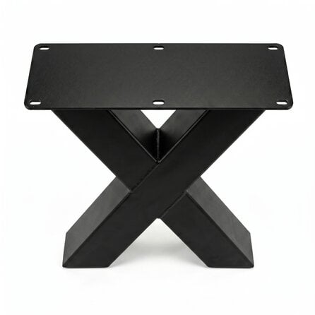 X bankpoten zwart - per SET (2 stuks) - metaal - 8x8 cm - breedte: 36 cm - hoogte: 43 cm - stalen X poten bankje met zwarte coating - RAL 9005