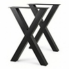 X tafelpoten zwart - per SET (2 stuks) - metaal - 10x10 cm - breedte: 78 cm - hoogte: 105 cm - stalen statafel / bartafel X poot met zwarte coating - RAL 9005