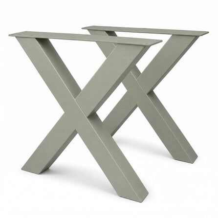 X tafelpoten in diverse kleuren - per SET (2 stuks) - metaal - 10x10 cm - breedte: 76 cm - hoogte: 72 cm - stalen X poot met hoogwaardige coating