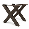 X tafelpoten in diverse kleuren - per SET (2 stuks) - metaal - 10x10 cm - breedte: 76 cm - hoogte: 72 cm - stalen X poot met hoogwaardige coating