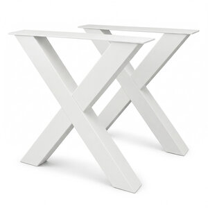 X-tafelpoten wit - SET (2 stuks) - metaal - 10x10 cm - breedte: 76 cm