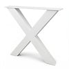 X tafelpoten wit - per SET (2 stuks) - metaal - 10x10 cm - breedte: 76 cm - hoogte: 72 cm - stalen X poot met witte coating - RAL 9016