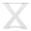 X tafelpoten wit - per SET (2 stuks) - metaal - 10x10 cm - breedte: 76 cm - hoogte: 72 cm - stalen X poot met witte coating - RAL 9016
