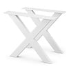X tafelpoten wit - per SET (2 stuks) - metaal - 10x4 cm - breedte: 76 cm - hoogte: 72 cm - stalen X poot met witte coating - RAL 9016