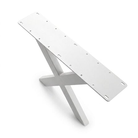 X tafelpoten wit - per SET (2 stuks) - metaal - 10x4 cm - breedte: 76 cm - hoogte: 72 cm - stalen X poot met witte coating - RAL 9016