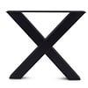 X tafelpoten zwart - per SET (2 stuks) - metaal - 10x10 cm - breedte: 76 cm - hoogte: 72 cm - stalen X poot met zwarte coating - RAL 9005