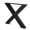 X tafelpoten zwart - per SET (2 stuks) - metaal - 10x10 cm - breedte: 76 cm - hoogte: 72 cm - stalen X poot met zwarte coating - RAL 9005