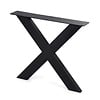 X tafelpoten zwart - per SET (2 stuks) - metaal - 10x4 cm - breedte: 76 cm - hoogte: 72 cm - stalen X poot met zwarte coating - RAL 9005
