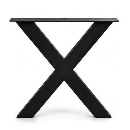 X tafelpoten zwart - per SET (2 stuks) - metaal - 10x4 cm - breedte: 76 cm - hoogte: 72 cm - stalen X poot met zwarte coating - RAL 9005