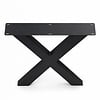 X tafelpoten zwart - per SET (2 stuks) - metaal - 10x4 cm - breedte: 76 cm - hoogte: 72 cm - stalen X poot met zwarte coating - RAL 9005