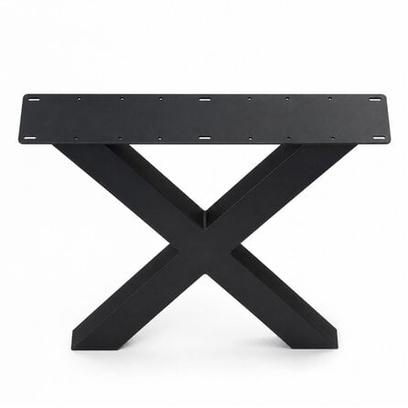 X tafelpoten zwart - per SET (2 stuks) - metaal - 10x4 cm - breedte: 76 cm - hoogte: 72 cm - stalen X poot met zwarte coating - RAL 9005