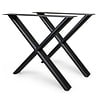 X tafelpoten zwart - per SET (2 stuks) - metaal - 4x10 cm (afgerond) - breedte: 80 cm - hoogte: 72 cm - stalen X poot met zwarte coating - RAL 9005