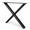 X tafelpoten zwart - per SET (2 stuks) - metaal - 4x10 cm (afgerond) - breedte: 80 cm - hoogte: 72 cm - stalen X poot met zwarte coating - RAL 9005