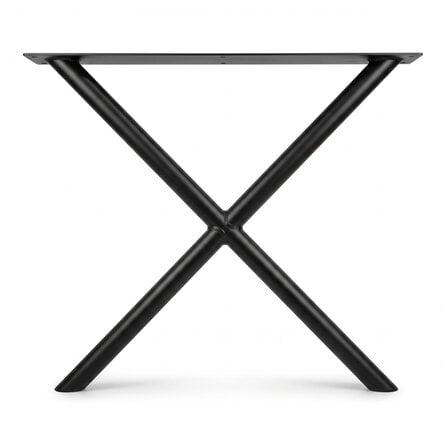 X tafelpoten zwart - per SET (2 stuks) - metaal - 4x10 cm (afgerond) - breedte: 80 cm - hoogte: 72 cm - stalen X poot met zwarte coating - RAL 9005