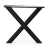 X tafelpoten zwart - per SET (2 stuks) - metaal - 8x4 cm - breedte: 76 cm - hoogte: 72 cm - stalen X poot met zwarte coating - RAL 9005