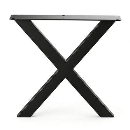 X tafelpoten zwart - per SET (2 stuks) - metaal - 8x4 cm - breedte: 76 cm - hoogte: 72 cm - stalen X poot met zwarte coating - RAL 9005