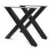 X tafelpoten zwart - per SET (2 stuks) - metaal - 8x8 cm - breedte: 76 cm - hoogte: 72 cm - stalen X poot met zwarte coating - RAL 9005
