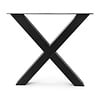X tafelpoten zwart - per SET (2 stuks) - metaal - 8x8 cm - breedte: 76 cm - hoogte: 72 cm - stalen X poot met zwarte coating - RAL 9005