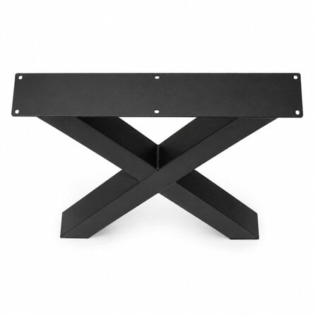 X tafelpoten zwart - per SET (2 stuks) - metaal - 8x8 cm - breedte: 76 cm - hoogte: 72 cm - stalen X poot met zwarte coating - RAL 9005