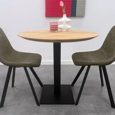 Horeca onderstel zwart - metaal - koker: 8x8 cm - voet: 38x38 cm - hoogte: 71 cm - meerdelig stalen onderstel met zwarte coating - RAL 9005 Horeca onderstel zwart - metaal - koker: 8x8 cm - voet: 38x38 cm - hoogte: 71 cm - meerdelig stalen onderstel met zwarte coating - RAL 9005