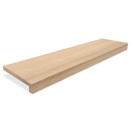 Eiken overzet venstertablet / vensterbank - op maat - 2 cm dik - 2-laags opgedikt (2+2,7 cm) - prime eikenhout (A/B) - gelijmd KD 8-12% Eiken overzet venstertablet / vensterbank - op maat - 2 cm dik - 2-laags opgedikt (2+2,7 cm) - prime eikenhout (A/B) - gelijmd KD 8-12%