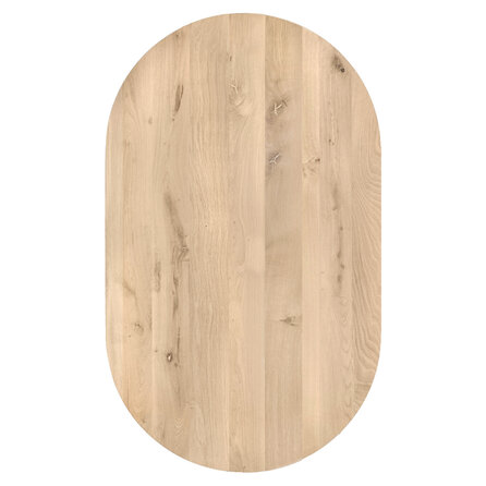 Capsule eiken eettafel - 2,7 cm dik - rustiek eikenhout (B/C) - eiken halve cirkel tafel met brede lamel