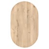 Capsule eiken eettafel - op maat - 2,7 cm dik - rustiek eikenhout (B/C) - eiken halve cirkel tafel met brede lamel