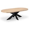 Capsule eiken eettafel - op maat - 4 cm dik - prime eikenhout (A/B) - eiken halve cirkel tafel met brede lamel
