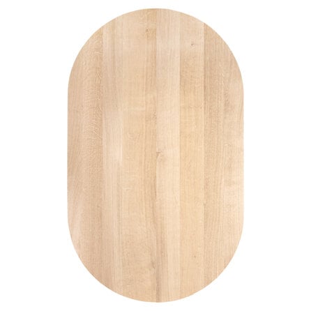Capsule eiken eettafel - op maat - 4 cm dik - prime eikenhout (A/B) - eiken halve cirkel tafel met brede lamel