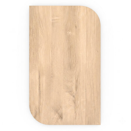 Diagonaal rond-haaks eiken eettafel - op maat - 2,7 cm dik - prime eikenhout (A/B) - eiken tafel met brede lamel Diagonaal rond-haaks eiken eettafel - op maat - 2,7 cm dik - prime eikenhout (A/B) - eiken tafel met brede lamel