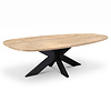 Druppel eiken eettafel - 2,7 cm dik - rustiek eikenhout (B/C) - druppelvormige eiken tafel met brede lamel Druppel eiken eettafel - 2,7 cm dik - rustiek eikenhout (B/C) - druppelvormige eiken tafel met brede lamel