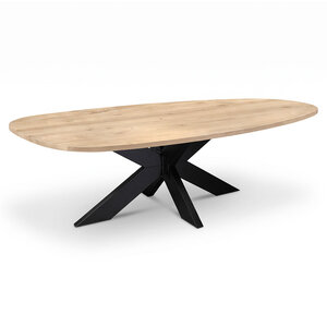 Druppel eiken eettafel - 2,7 cm - rustiek - brede lamel