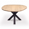 Organisch eiken eettafel - rond - 2,7 cm dik - prime eikenhout (A/B) - ronde eiken tafel met brede lamel Organisch eiken eettafel - rond - 2,7 cm dik - prime eikenhout (A/B) - ronde eiken tafel met brede lamel
