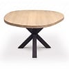 Organisch eiken eettafel - rond - 4 cm dik - prime eikenhout (A/B) - ronde eiken tafel met brede lamel