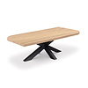 Diagonaal rond-haaks salontafel - op maat - 4 cm dik - prime eikenhout (A/B) - eiken tafel met brede lamel Diagonaal rond-haaks salontafel - op maat - 4 cm dik - prime eikenhout (A/B) - eiken tafel met brede lamel