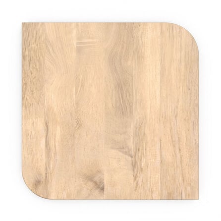 Diagonaal rond-haaks eiken bistro tafel - vierkant - 4 cm dik - prime eikenhout (A/B) - vierkante eiken horeca tafel met brede lamel Diagonaal rond-haaks eiken bistro tafel - vierkant - 4 cm dik - prime eikenhout (A/B) - vierkante eiken horeca tafel met brede lamel