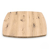 Deens ovaal eiken tafelblad - vierkant - 2,7 cm dik - rustiek eikenhout (B/C) - brede lamel (9-12 cm) - vaste afmetingen - gelijmd KD 8-12%