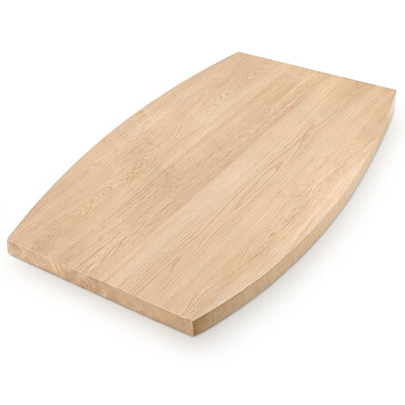 Half ovaal / tonvorm eiken tafelblad - 4 cm dik - prime eikenhout (A/B) - brede lamel (9-12 cm) - vaste afmetingen - gelijmd KD 8-12% Half ovaal / tonvorm eiken tafelblad - 4 cm dik - prime eikenhout (A/B) - brede lamel (9-12 cm) - vaste afmetingen - gelijmd KD 8-12%