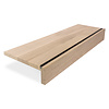 Eiken overzettrede - op maat - 2 cm dik met trapneus (8 cm) - prime eikenhout (A/B) - gelijmd KD 8-12% Eiken overzettrede - op maat - 2 cm dik met trapneus (8 cm) - prime eikenhout (A/B) - gelijmd KD 8-12%