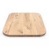 Eiken tafelblad met ronde hoeken - vierkant - 2,7 cm dik - rustiek eikenhout (B/C) - brede lamel (9-12 cm) - vaste afmetingen - gelijmd KD 8-12%