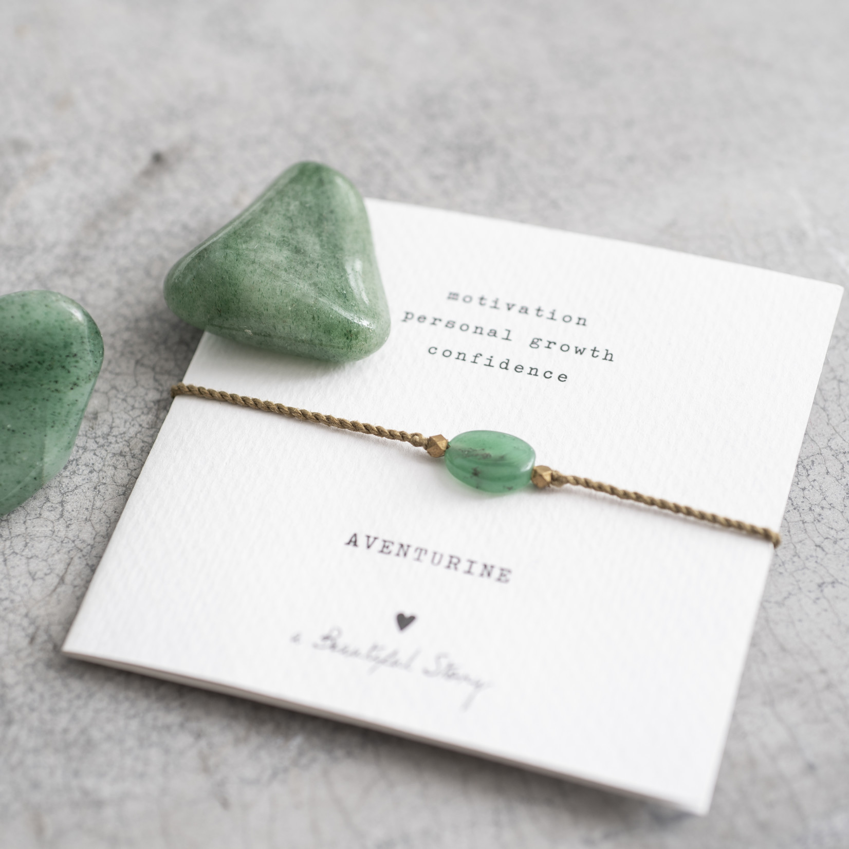 A Beautiful Story Gemstone Card Aventurine