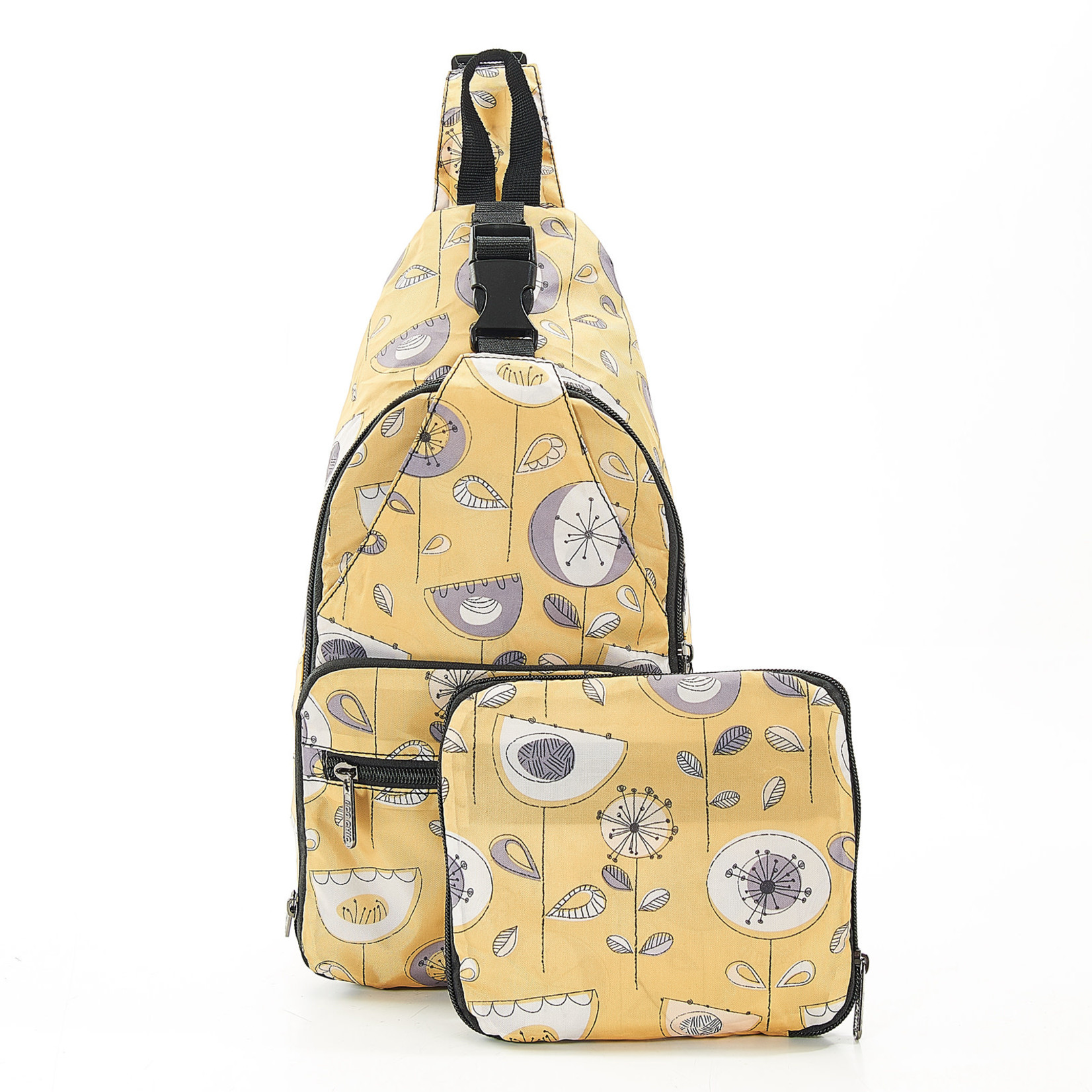 ECO CHIC Cross Body Bag "Mustard 1950's Flower"