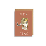 Wenskaart "Party Time - Leopard"