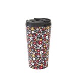 ECO CHIC Travel Mug (Thermos) - Black Ditsy