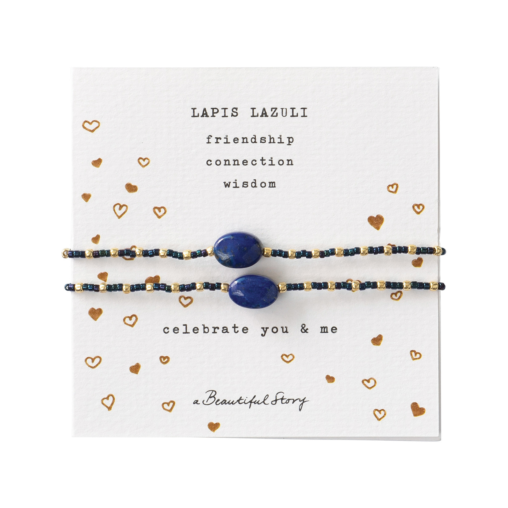 A Beautiful Story Gemstone Card You&Me - Lapis Lazuli/Gold