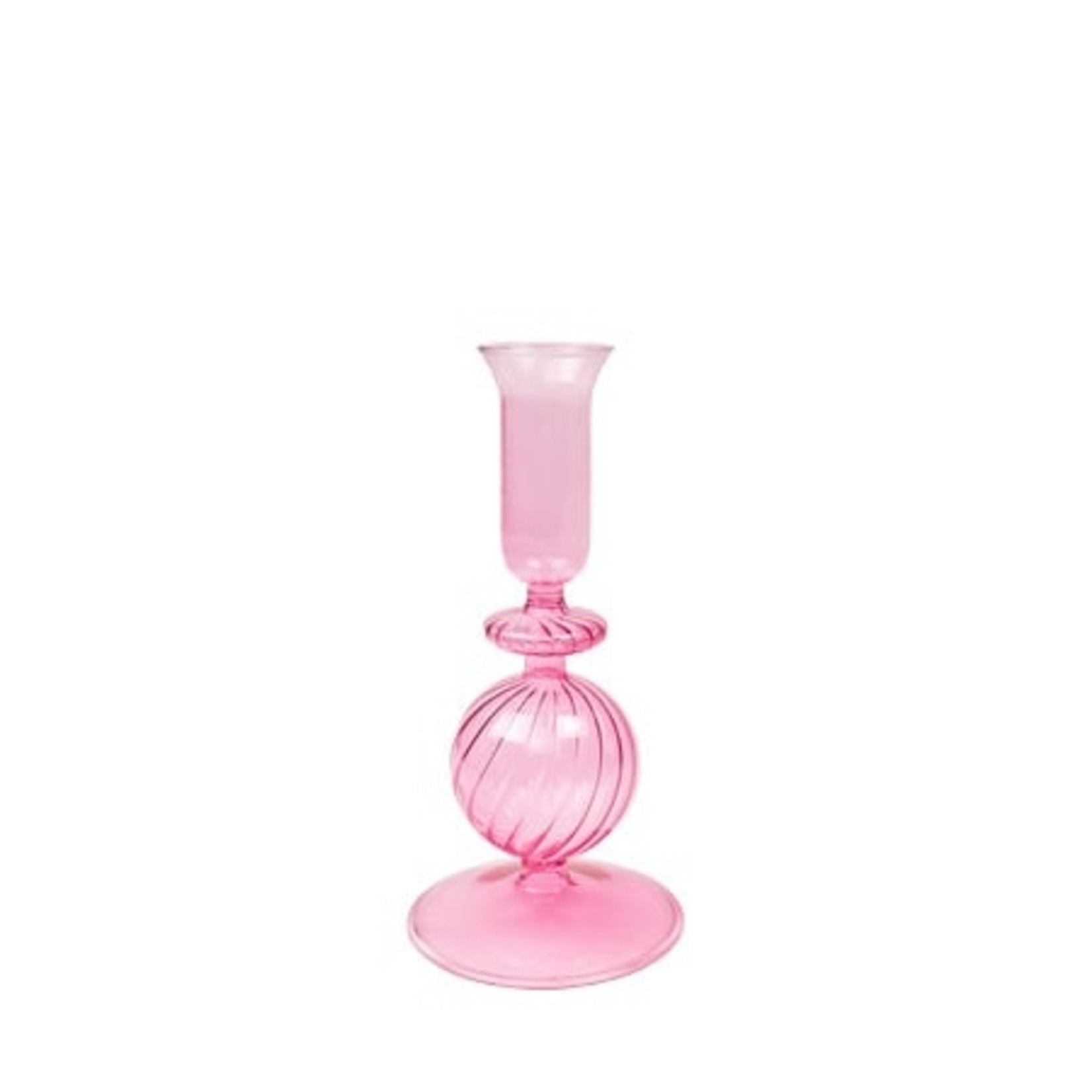 Kaarsenhouder in glas -  Soft Pink