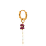 Chain magenta hoop gold single