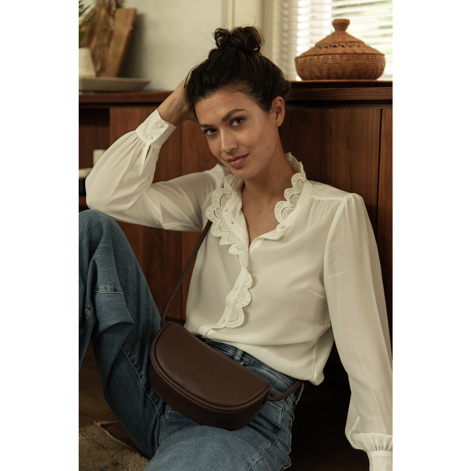 MONK & ANNA Mitsu Schoudertas/Crossbody | Dark Wood