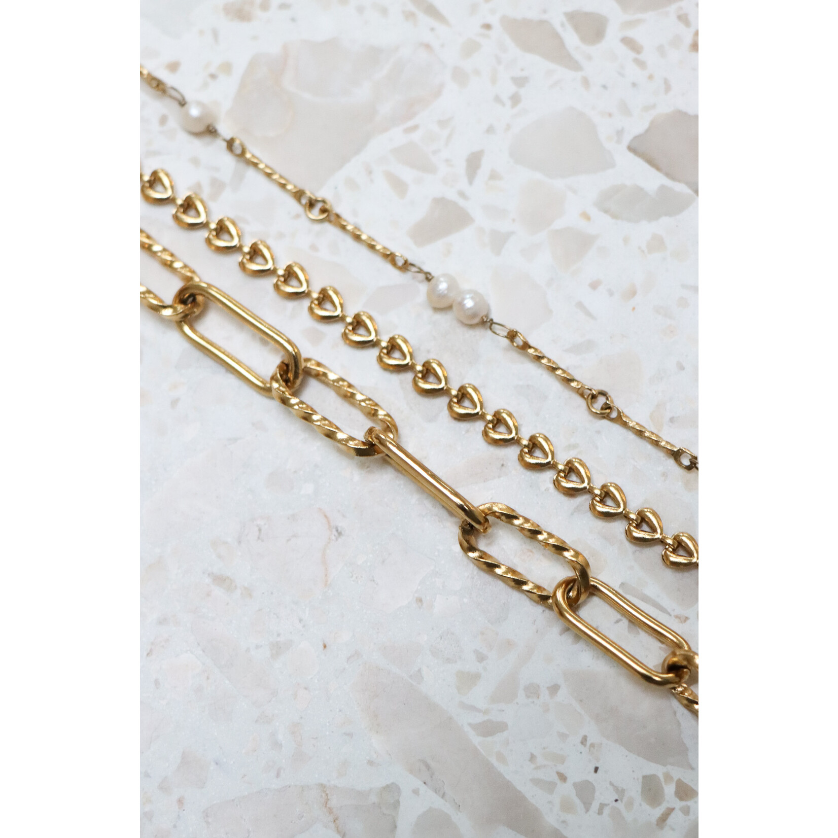 Pearl Pearl Pearl bracelet gold